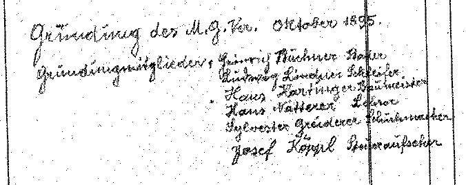 Die Unterschriften der Gründer 1895!